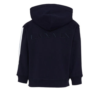 Lanvin Felpa Blu Navy Con Logo Per Bambini N30370/855