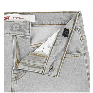 Levis Jeans Baggy 578 In Denim Grigio 8EN692-LD4 Per Bambino