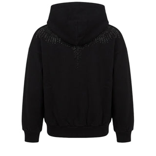 Marcelo Burlon Felpa Nera Con Cappuccio E Strass F6CMJGHS073-110 Per Bambina