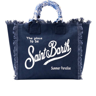 Mc2 Saint Barth Borsa Vanity In Canvas Blu Con Twill Rimovibile VANI045/09850L