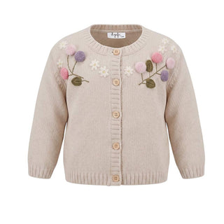 Il Gufo Cardigan In Lana Con Applicazioni A20GF349EM220 Per Neonata