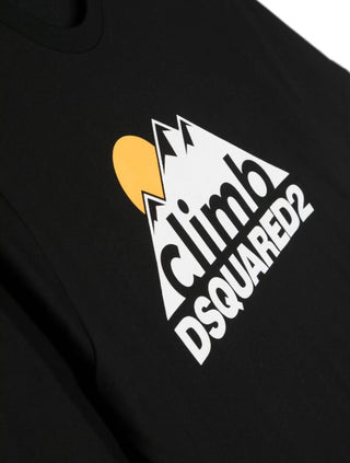 Dsquared2 T-shirt girocollo con logo e stampa DQ1975-D0A3Z