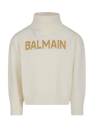 Balmain Maglia collo alto in misto lana BV9B20-W0023