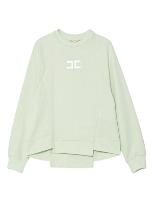 Elisabetta Franchi Felpa girocollo con logo frontale EFFE145