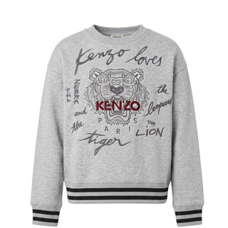 Kenzo Felpa Grigia In Cotone Per Bambino K25156