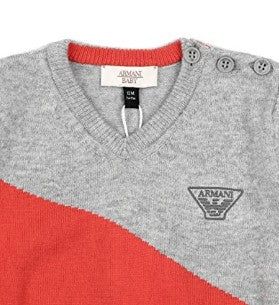 Armani 6YHM53 Three Colors V-Neck Baby Sweater