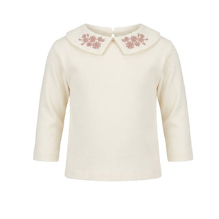 SNUG T-shirt Avorio Con Ricamo Floreale 934BB6W013G53 Per Neonata