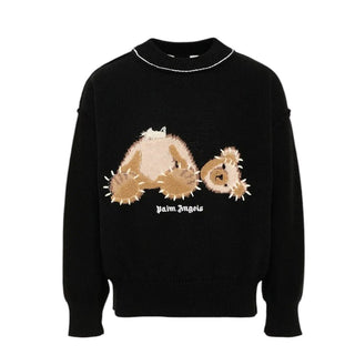 Palm Angels Maglia Nera Con Teddy F6PAJBJP147/110 Per Bambini