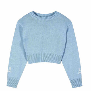 Patrizia Pepe Maglia azzurra in misto lana con logo 7K0069/K282