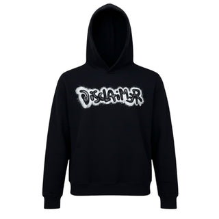 Disclaimer Felpa nera con cappuccio e logo 25IDK58616