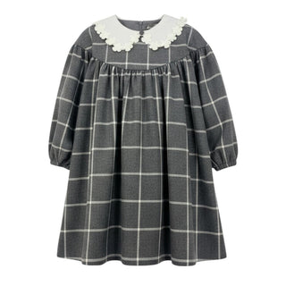 Il Gufo Abito a quadri grigio con colletto A22VL524W3053