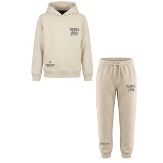 WAYPE Tuta Beige In Cotone Con Stampa Glitterata CFRW02 Per Bambina