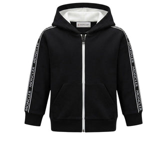 Moncler Felpa Nera Con Zip E Cappuccio Per Neonato 8M7752080996