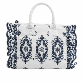 Mc2 Saint Barth Borsa Colette In Sangallo Bianco Con Volant COL0027/02534L