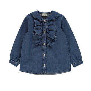 J.o Milano Camicia in denim con rouches 566X8