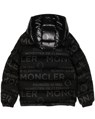 Moncler Giubbino Orans trapuntato nero con logo all-over 1A000575969J