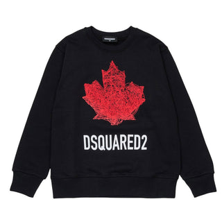 Dsquared2 Felpa girocollo nera con logo DQ3193-D0AGW-DQ900