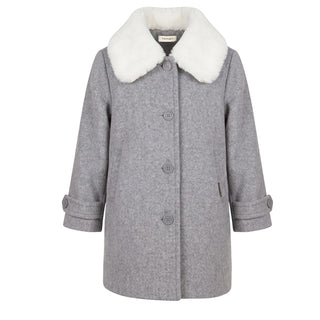 TWINSET Cappotto In Panno Grigio Mélange 262GB2010 Per Bambina