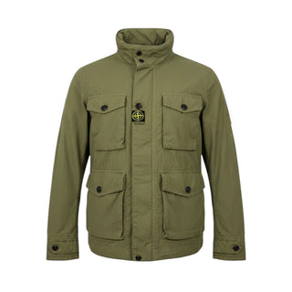 Stone Island Giacca Sahariana Verde Con Compass 741640430
