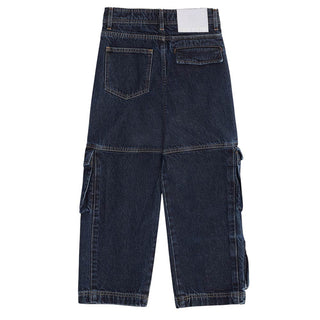Barrow Jeans cargo in denim blu scuro F5BKJUDP146