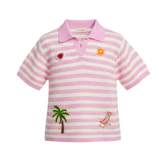 Mc2 Saint Barth Polo all'uncinetto in maglia di cotone PIX0002-00381H