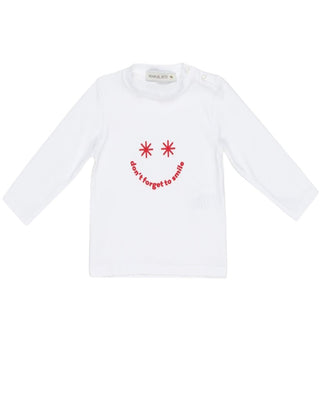 Manuel Ritz T-shirt bianca a maniche lunghe MR2807B