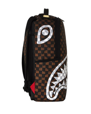 SPRAYGROUND Zaino BROWN AND CREAM DRIP CHECK SHARK 910B8552NSZ