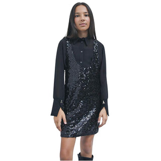 Patrizia Pepe Abito Smanicato Con Paillettes 7A0116/C0242-K103 Per Bambina