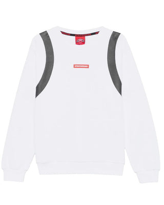 SPRAYGROUND Felpa bianca girocollo con stampa SPY1156