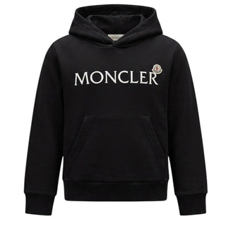 Moncler Felpa Nera Con Cappuccio Per Bambini K29548G00017