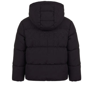 Iceberg Giubbino Nero Trapuntato Con Cappuccio GBICE7305B-V3J Per Bambino