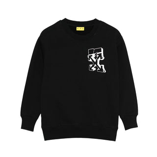 Off-White Felpa nera girocollo con stampa OBBA001F25FLE0051001