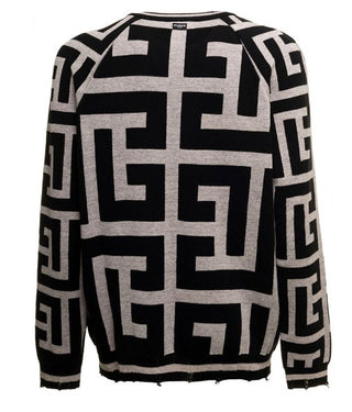 Balmain Crewneck Sweater with Logo YH1KE030