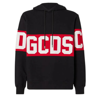 GCDS Felpa Nera Con Cappuccio E Logo Z0MLQE138F004/999R Unisex
