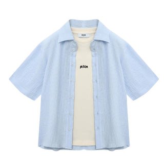 Msgm Camicia Azzurra Con T-shirt Da Bambino S6MSJBCS198