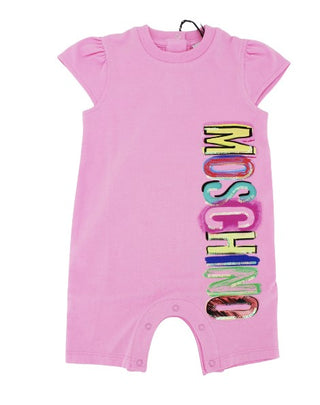 Moschino Romper WITH MULTICOLOR WRITING MOS0241 WITH CLIPS