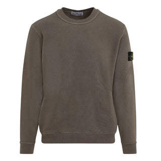 Stone Island Felpa girocollo marrone con Compass 811561241/V0175