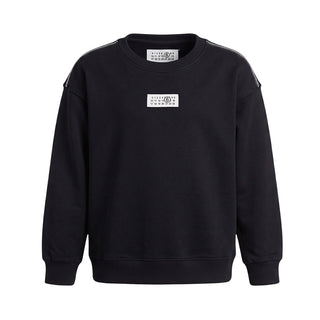 MM6 Maison Margiela Felpa Girocollo Nera In Cotone M61160-MM04H-M6900 Per Bambini