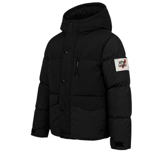 After Label Piumino Trapuntato Nero Con Cappuccio 3431O00035/1 Per Bambino