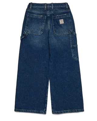 Diesel Jeans Wide Leg realaxed in denim blu da bambina J02349-KXBQC