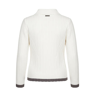 TWINSET Polo Avorio A Costine In Misto Viscosa 262GB3012 Per Bambina