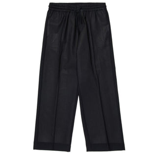 Diesel Pantaloni neri in tessuto spalmato con coulisse J02656-KXBRR-K900
