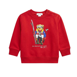 Polo Ralph Lauren Felpa Rossa Con Orsetto Per Neonati 320883625002