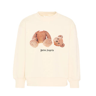 Palm Angels Felpa Avorio In Cotone Con Teddy PBBA012S26FLE002/002