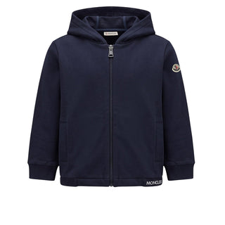 Moncler Felpa Blu Con Zip E CappuccioL29518G00002-778 Per Neonato
