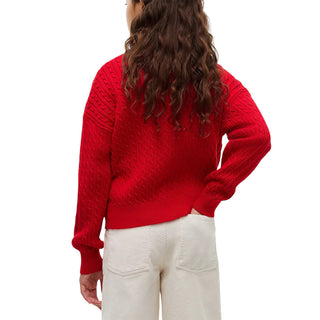 Tommy Hilfiger Cardigan Rosso In Cotone KG0KG09076-XLGJ Per Bambina