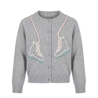 Il Gufo Cardigan Girocollo Grigio In Lana A21GF372EM220 Per Bambina