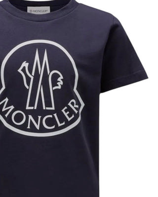 Moncler T-shirt blu navy in jersey con logo K29548C00013