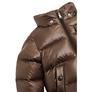 Moncler Piumino K2 Marrone Con Cappuccio E Orlo In Pelliccia L29511A00024-246 Per Neonato