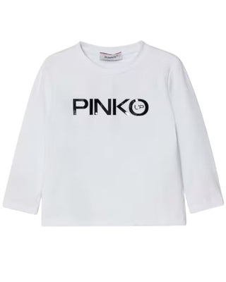 Pinko T-shirt in jersey bianca con logo F4PIBGTH204